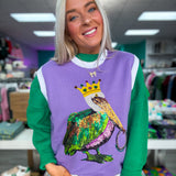 Mardi Gras Pelican | Sequin Sleeveless Sweater