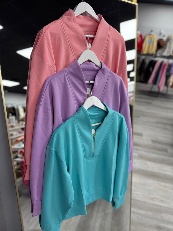 Scuba Zip Pullover | Gold Zipper