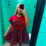 Bow Holiday Plaid Dress
