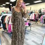 October Garden Tiered Floral Bustier Maxi Dress