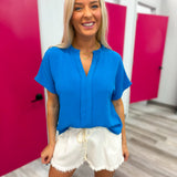 Oceans Away Blue Top