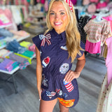 Red White And Blue Sequin Romper