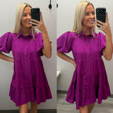 Purple Button Down Dress