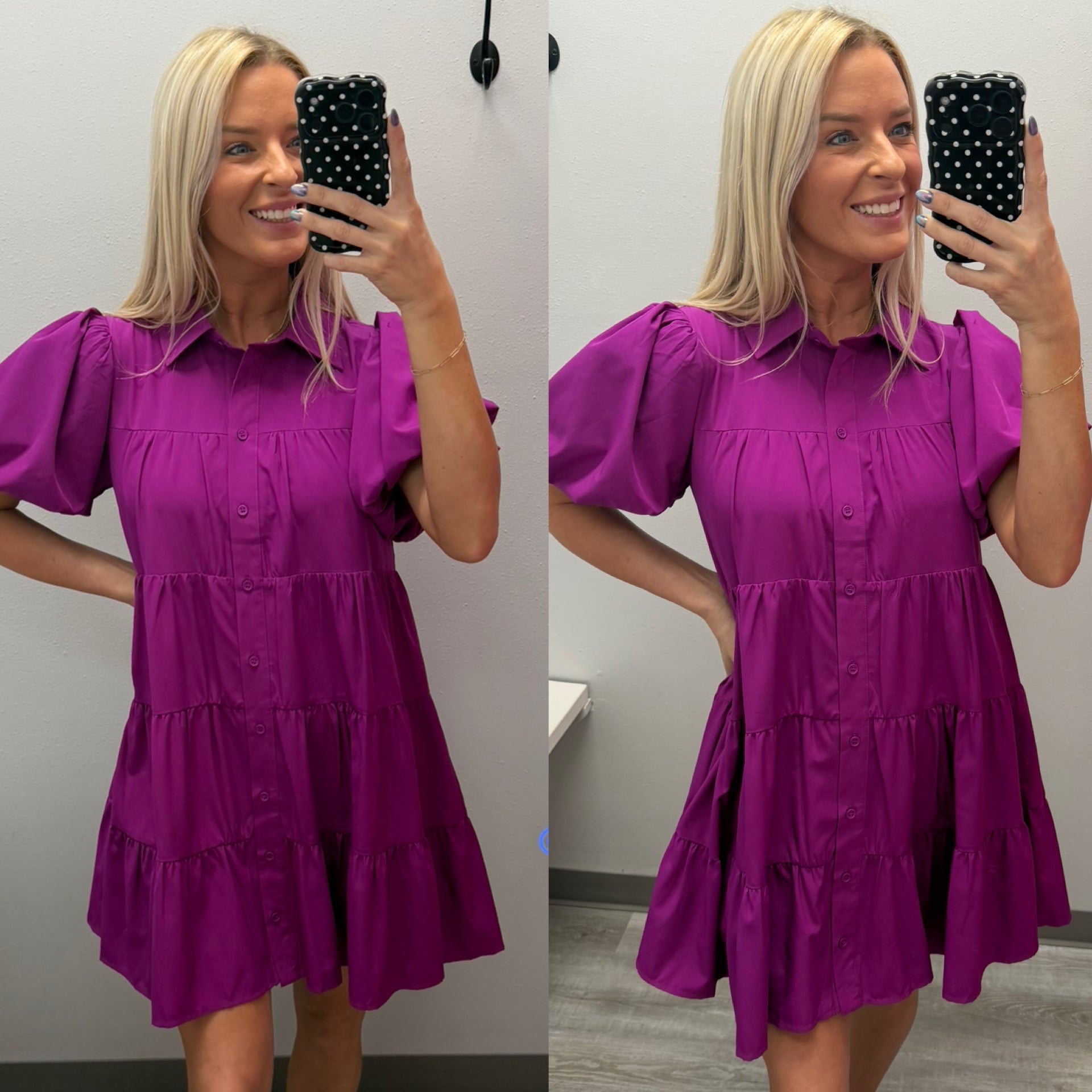 Purple Button Down Dress