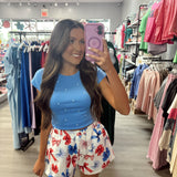 Red White and Blue Bow Boxer Shorts
