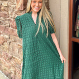 Sweet Escape Eyelete Mid Dress