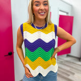 Parade Wave | Mardi Gras Wavy Sweater