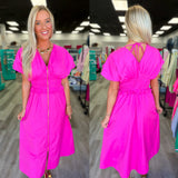 The Pink Pop Zip Midi Dress
