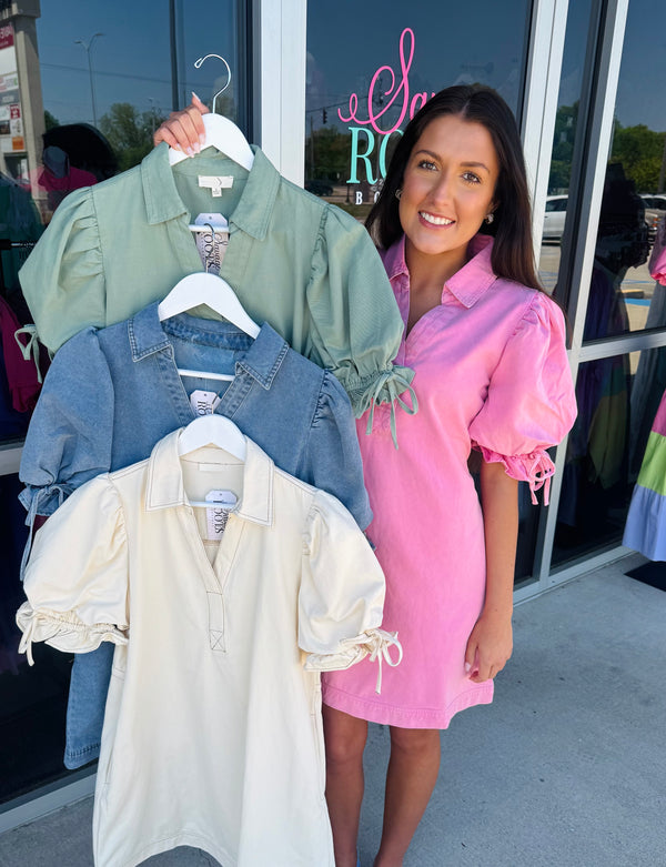 Spring Color Denim Dress