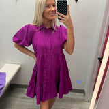 Purple Button Down Dress