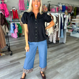 Better in Black Eyelet Top