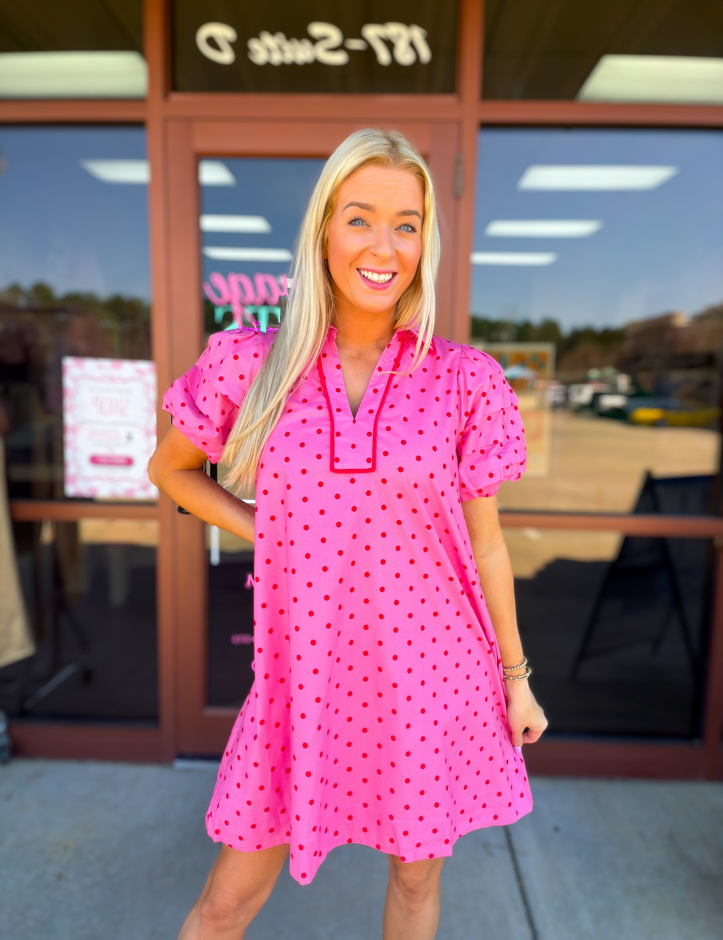 The Polished Polka Mini Dress