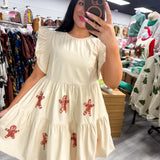 Gingerbread Faux Leather Dress