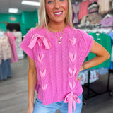 Be My Baby Pink Ribbon Sweater