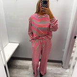 Stripe Longsleeve Top-Red | LULU MAC