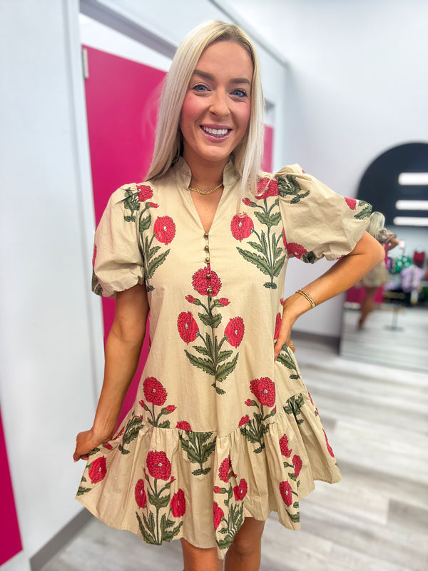 Wildflower Stroll Dress Ecru