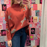 Cheetah Mock Neck Sweater - Various Colors and Plus!
