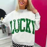 Lucky & Polka Dot Mock Neck Sweatshirt