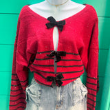 Red and Black Sequin Sweater