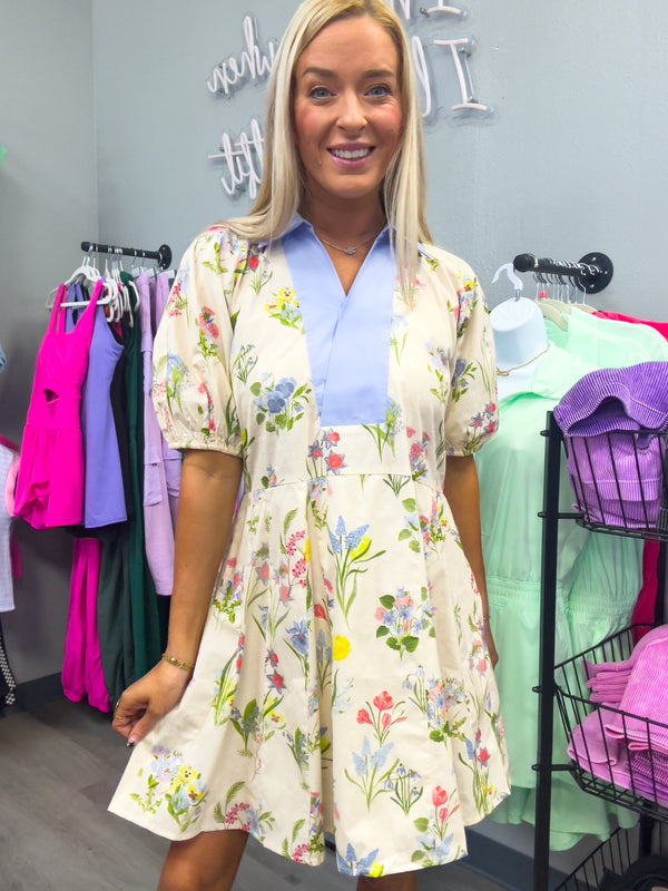 Got To Be Mine Collared Floral Dress | ONLINE ONLY
