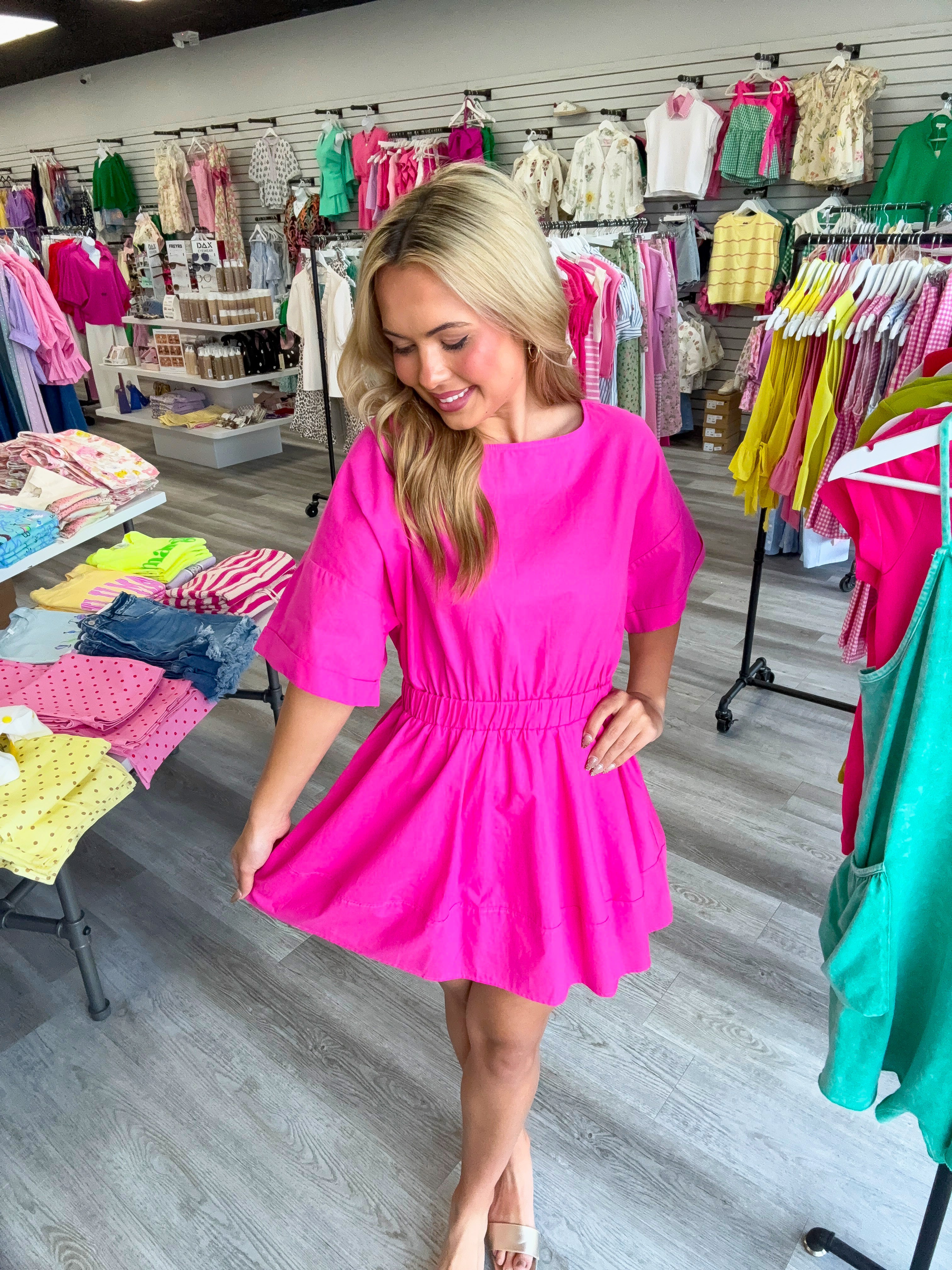 Pink Poplin Dress