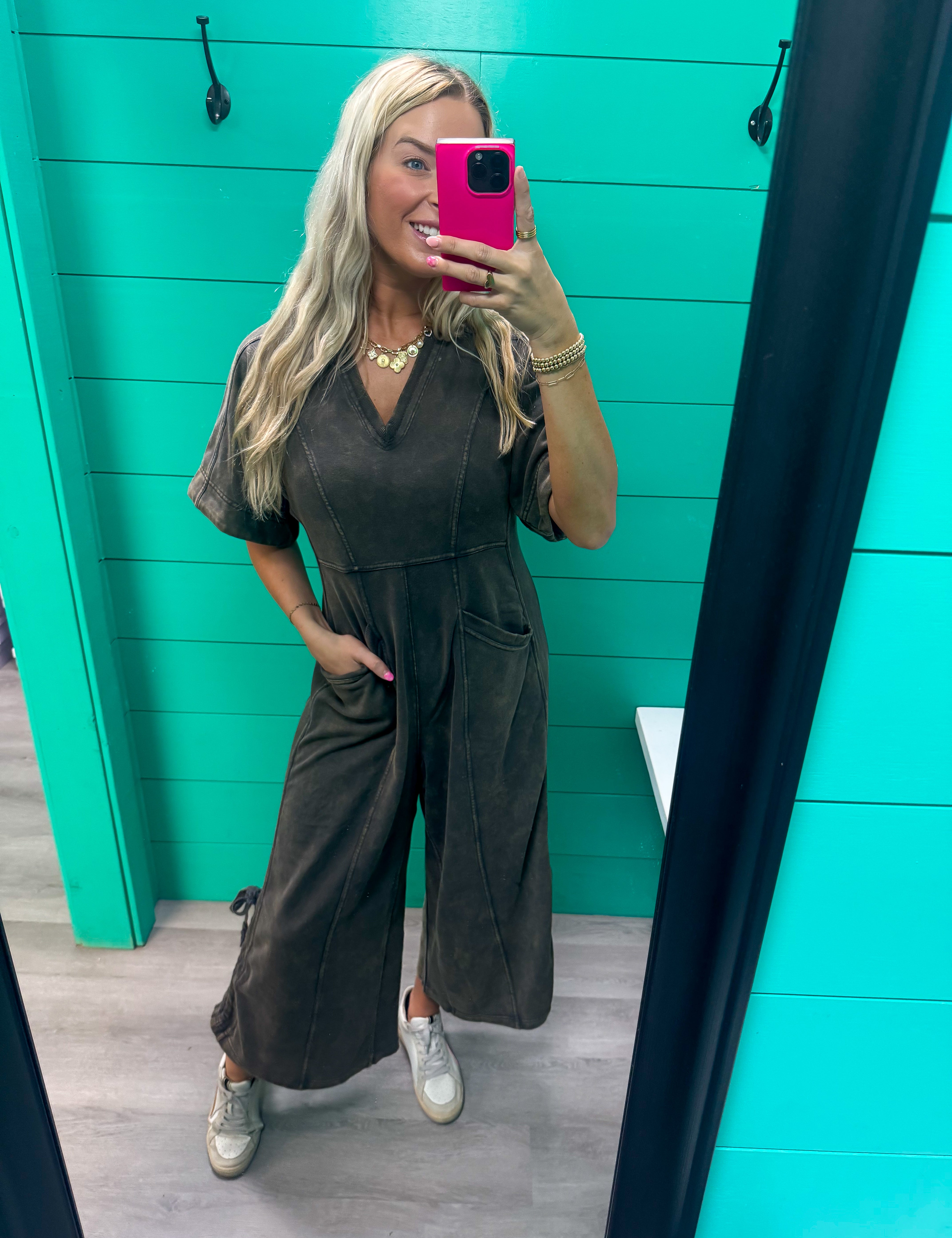 Meet Me Half Way V-Neck Jumpsuit