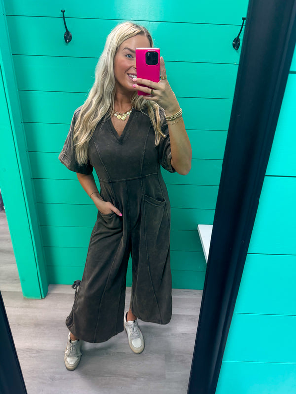 Meet Me Half Way V-Neck Jumpsuit