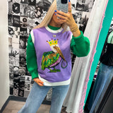 Mardi Gras Pelican | Sequin Sleeveless Sweater