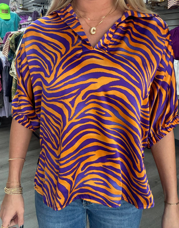 The Sloan Top -  Tiger Stripes