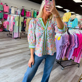 Secret Garden Top |  Blue