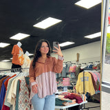 Rust Stripe Button Up