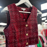 Burgundy Tweed Vest