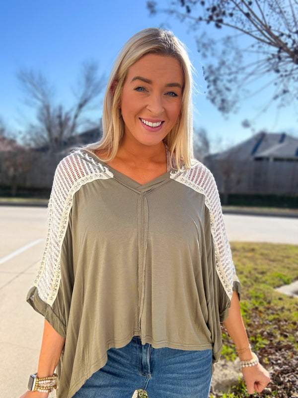 Be The Star Oversized V Neck Top