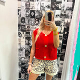 Leopard Denim Shorts