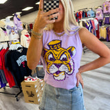 LSU Vintage Tiger (Licensed) Tank | Lavender