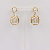 Freshwater Coin Pearl Double Drop Stud Earring