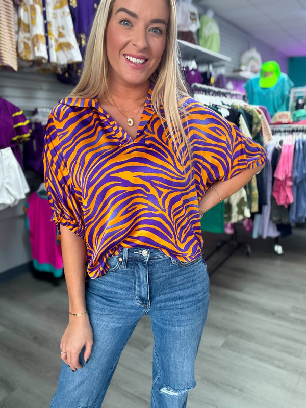 The Sloan Top -  Tiger Stripes