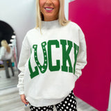 Lucky & Polka Dot Mock Neck Sweatshirt