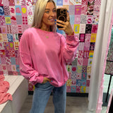 Pearl Studs Long Sleeves Top With Lettuce Rib