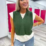 Olive Layered Sweater Top