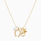 Western Pearl Horse Bit Shoe Charm Necklace