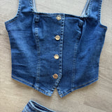 Denim Vest Top - Dark Denim