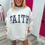 Faith Polka Dot Mock Neck Pullover