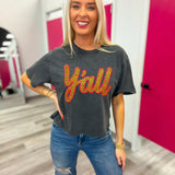 Y'all Leopard and Red Puff Graphic Tee