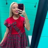 Bow Holiday Plaid Dress