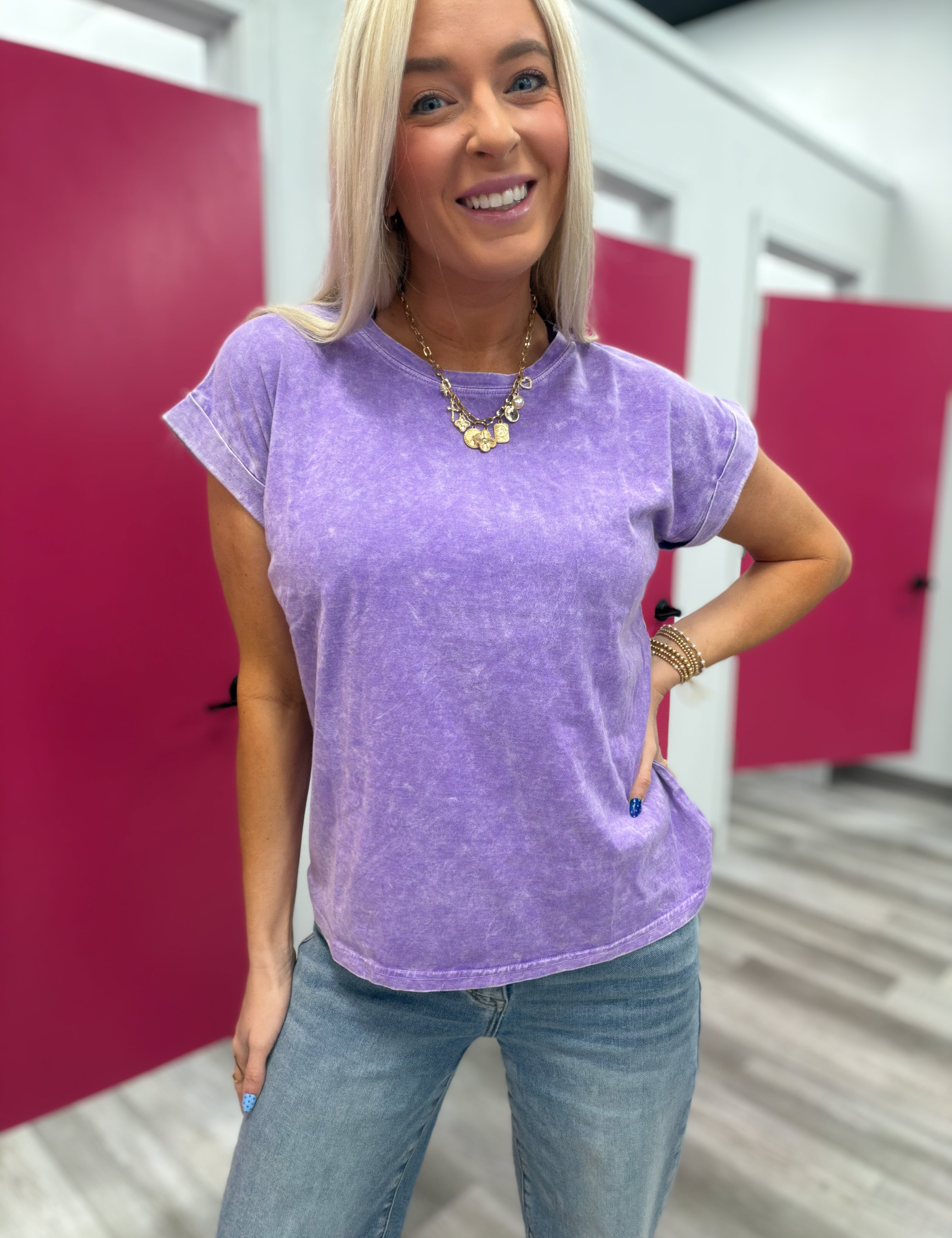 My Favorite Find | Acid Wash Cuffed Short Sleeve Tee