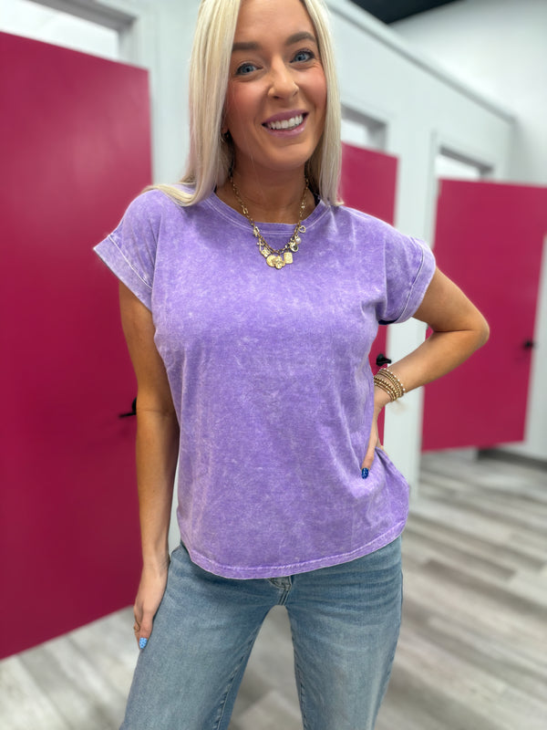 My Favorite Find | Acid Wash Cuffed Short Sleeve Tee