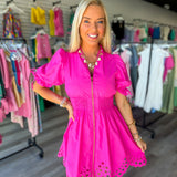 See You Smile Dress | Hot Pink