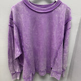 BLACK FRIDAY | Acid Wash F/terry Exposed-seam Sweatshirt TW-5249A