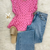Polka Dot Pleated Top